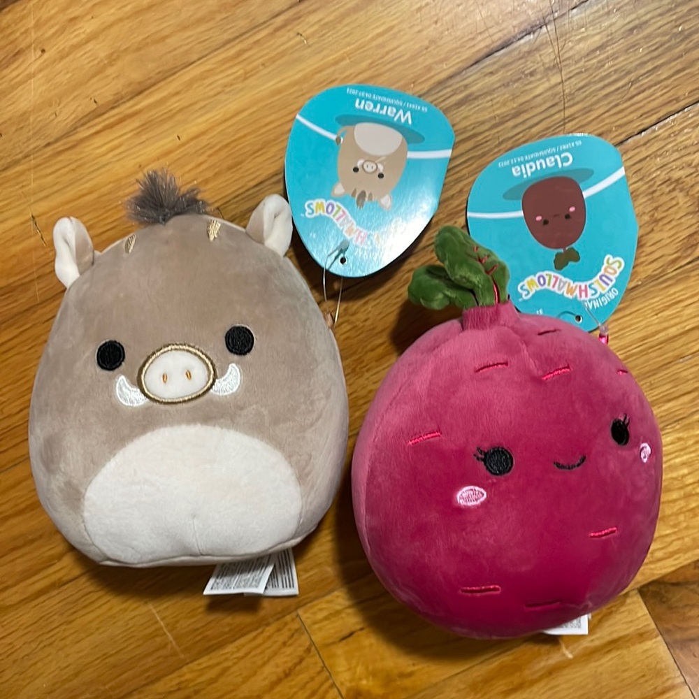 5” Squishmallows Warren Warthog Claudia Beet